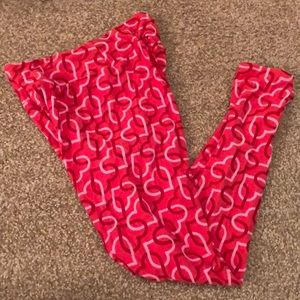 LulaRoe heart leggings in OS